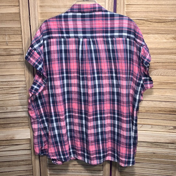 Riders by Lee Short/Cap Sleeve Button Down Blouse Western Style Size 4X - Picture 5 of 7